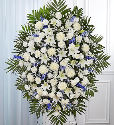 Product Image - Blue & White Sympathy Standing Spray XL