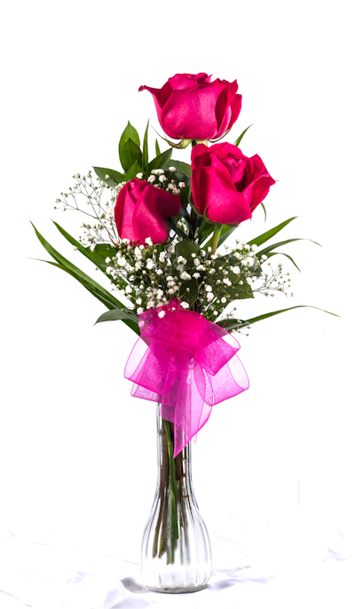 Product Image - 3 Pink Roses in Vase