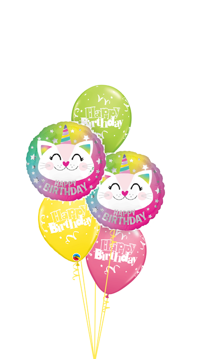 Product Image - Happy Birthday Caticorn Classic Balloon Bouquet