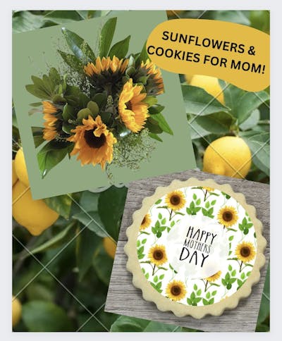Product Image - Sunflower Bouquet and Cookie Combo Moms Day