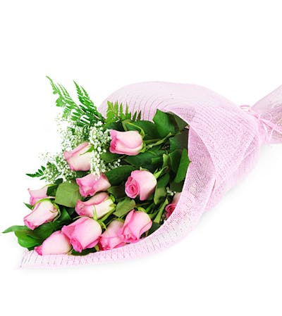 Product Image - Perfect Wrapped Long-Stemmed Pink Roses