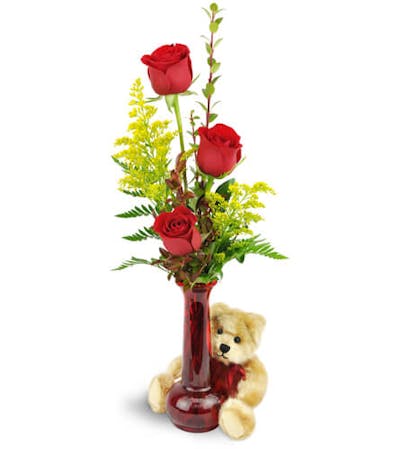Product Image - Rose Trio™ with Plush Bear